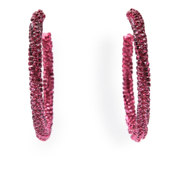 NWT Barbie™️ 💕The Movie x Zara Pink Hoop Earrings NWT - Picture 4 of 4